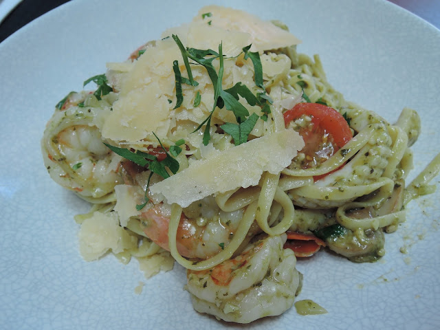 57 cafe;  pescatarian; seafood pasta, lunch