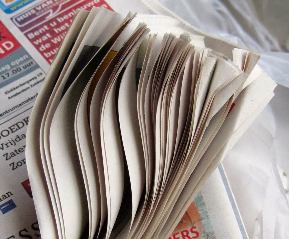 folded newspapers