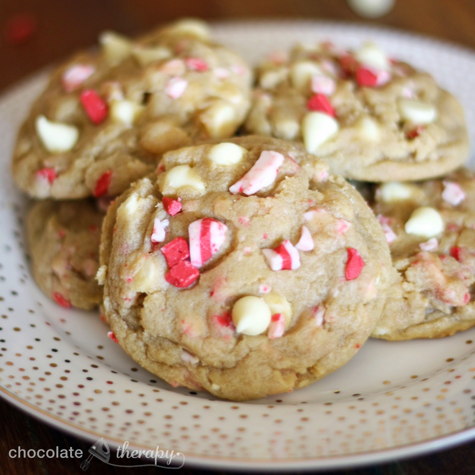 Chocolate Therapy Peppermint White Chocolate Pudding Cookies