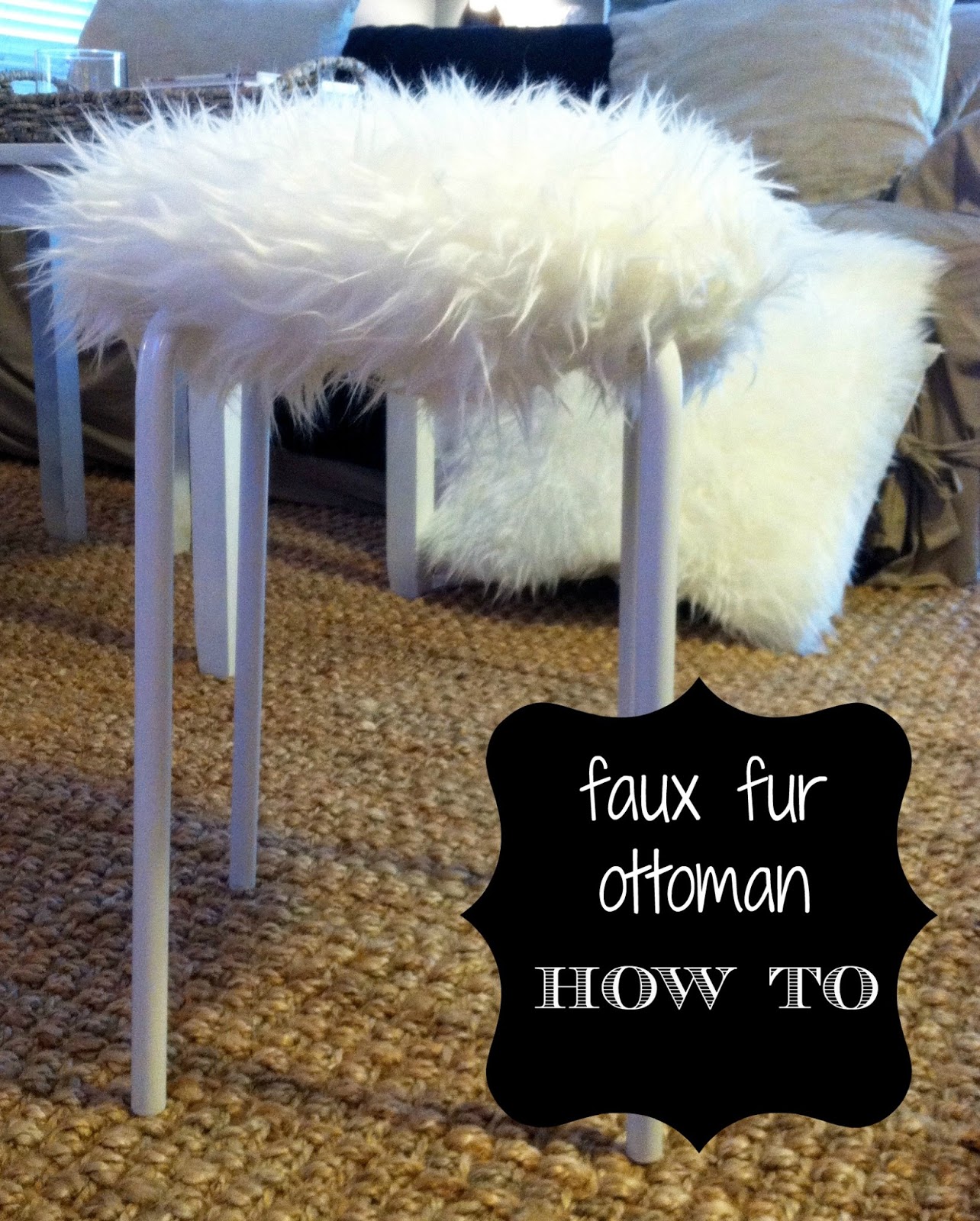 hopes & dreams fur ottoman + pillow / DIY how to