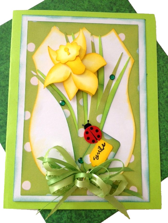 Craft Creations Spring Daffodil Days Pieced Card
