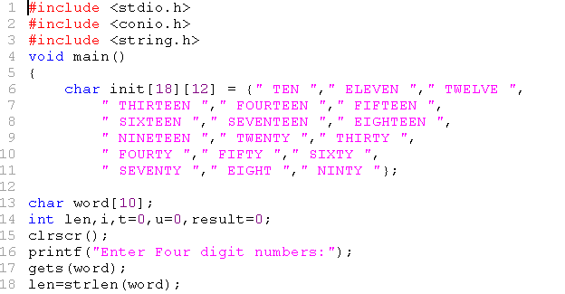 C Program Algorithm To Convert Numbers Into Words