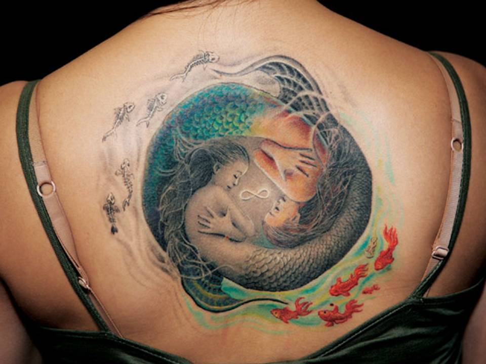 Mermaid Tattoo with Seashells - wide 5