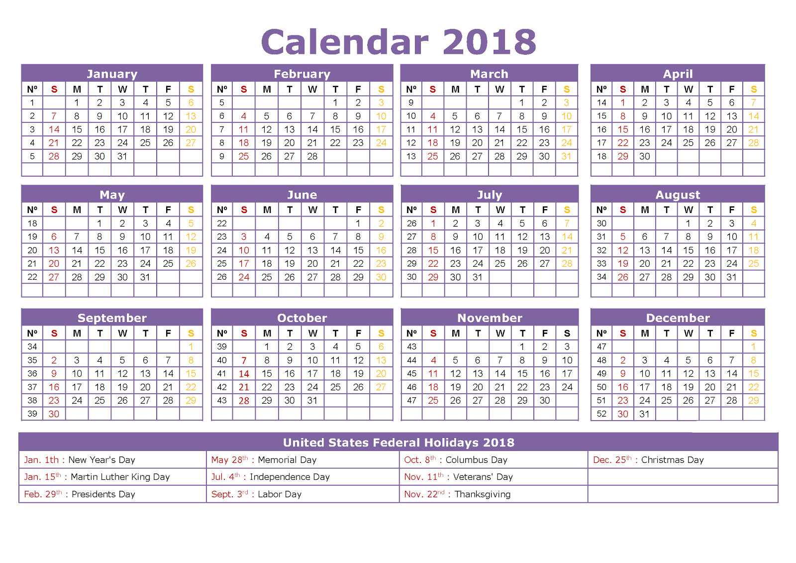 free printable calendars with holidays
