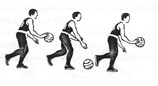 تؤدي مهارة تنطيط الكرة بيد واحدة على الارض