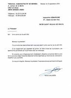 Réponse du président du tribunal administratif