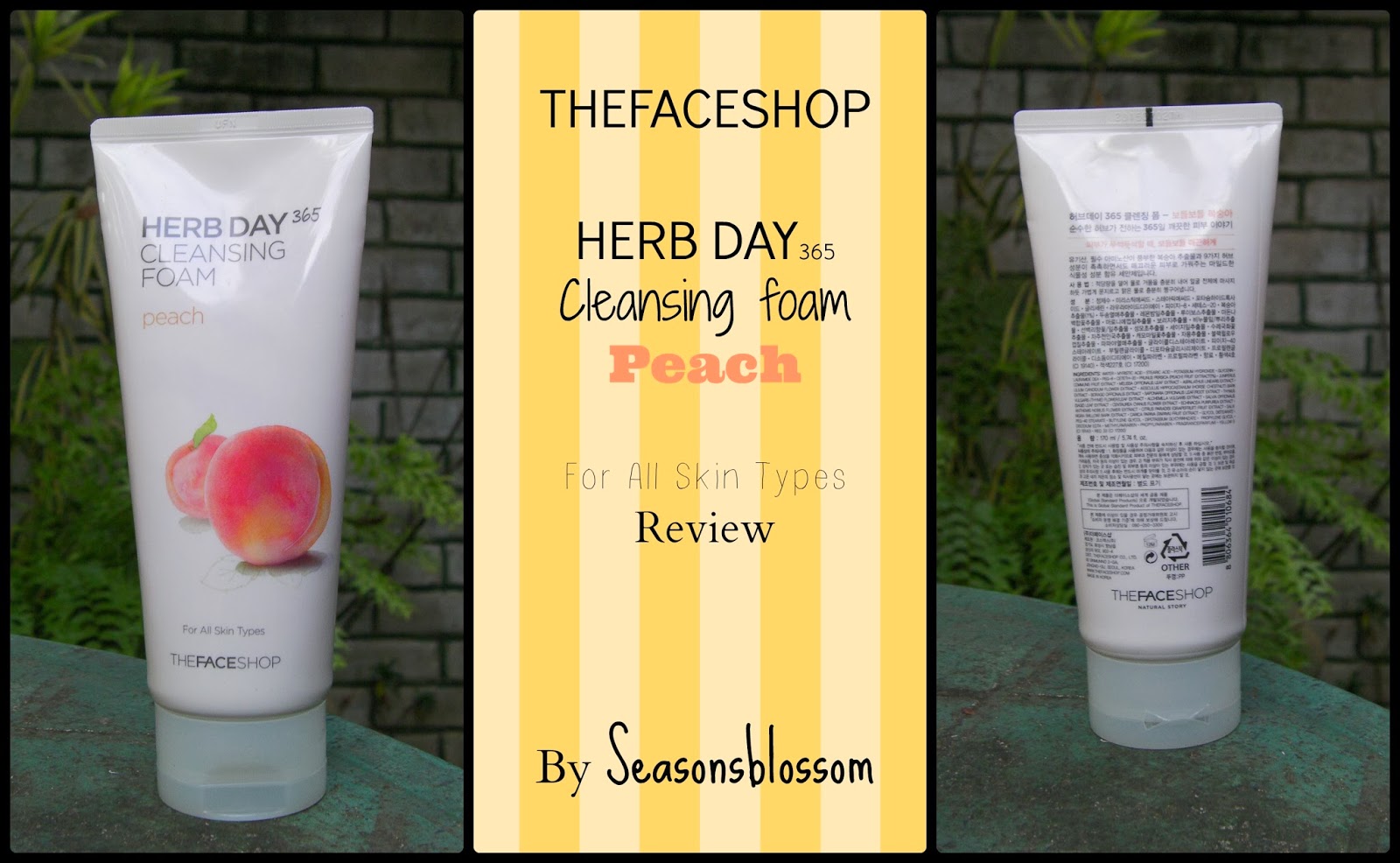 SeasonsBlossom THE FACE SHOP Herb day 365 Cleansing foam Peach Review