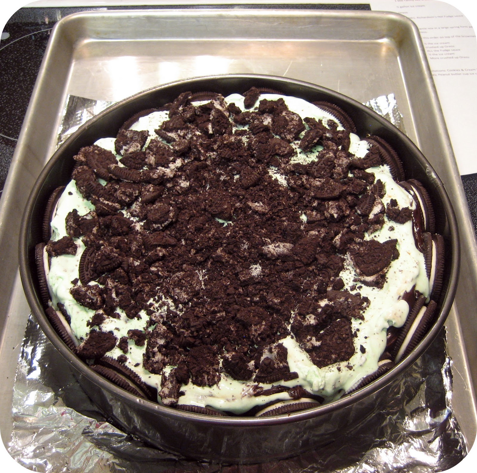 Peppermint Plum {Fudge Brownie Layered Ice Cream Cake}