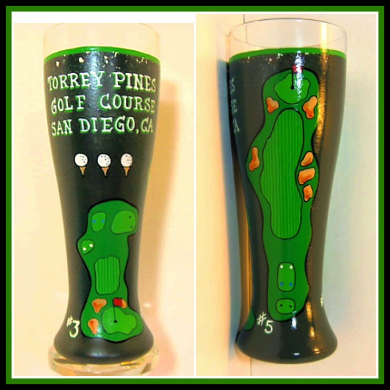Golf Course Painted Pilsner Torrey Pines Painted Pilsner via kudoskitchenbyrenee.com