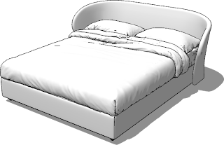 sketchup model double bed #8a