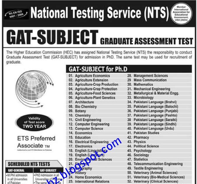 National Testing Service NTS Schedule Jobs in Pakistan,Career in