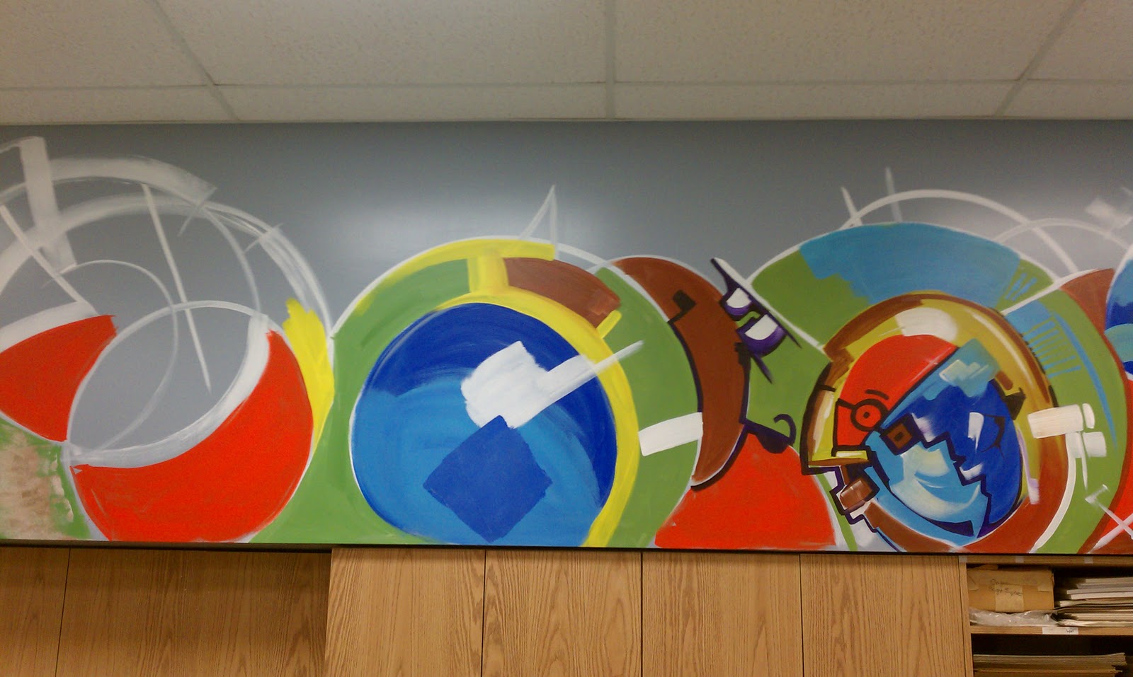 Art Rocks! Sneak Peek Art Room Mural and Collaborative Circle Paintings