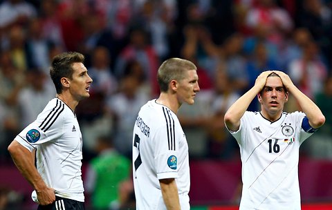 German Players react after defeat