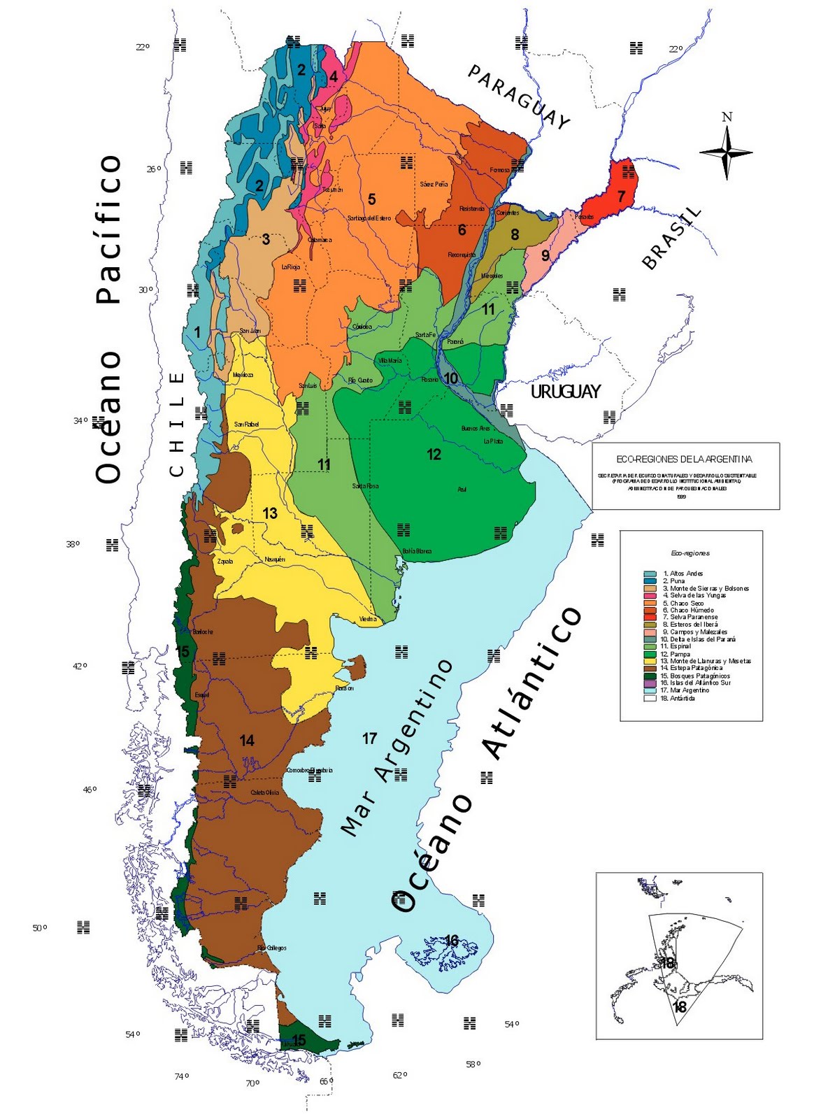 Argentina Mapa Hidrografia