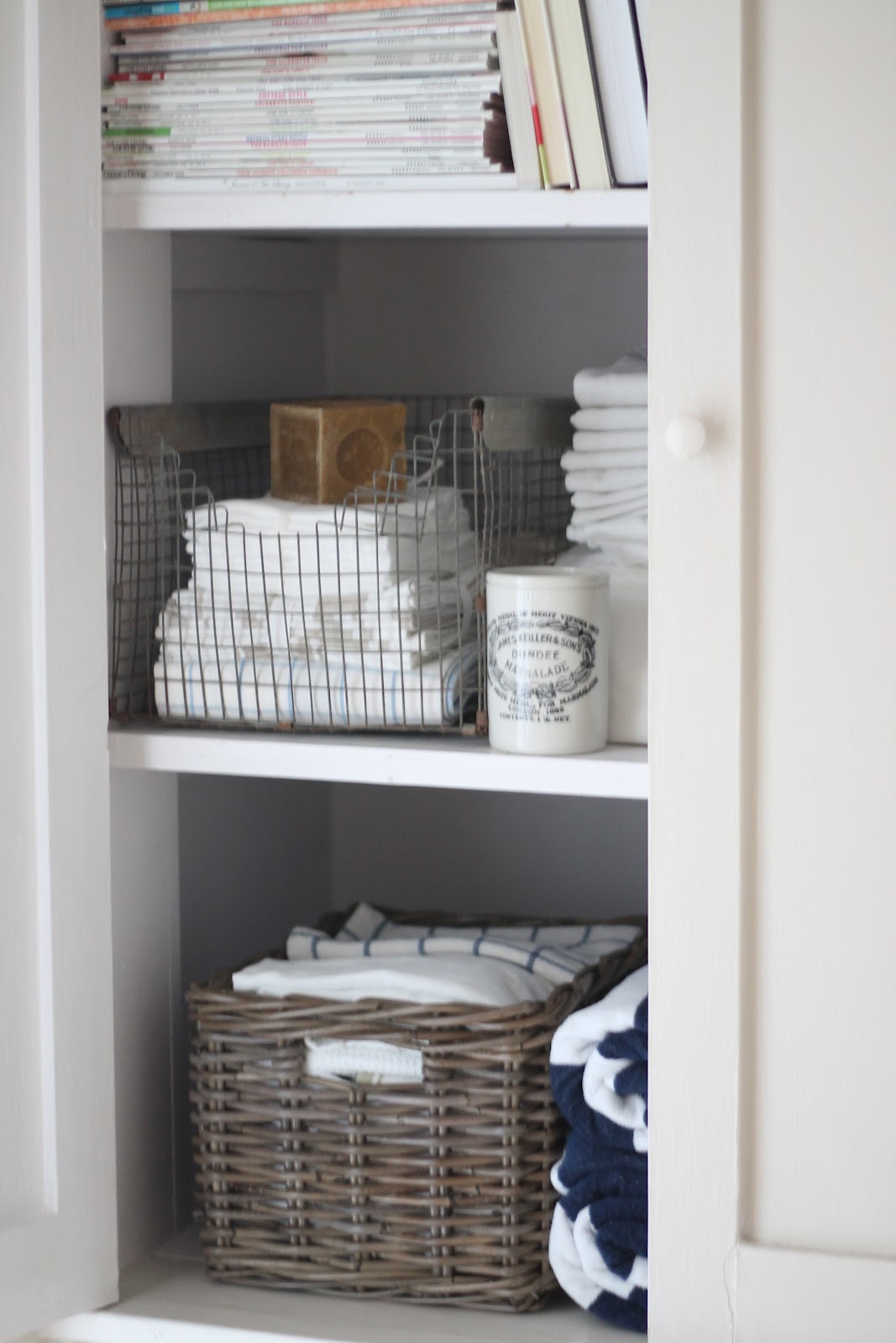 12th and White The Linen Closet {Small Space Storage}