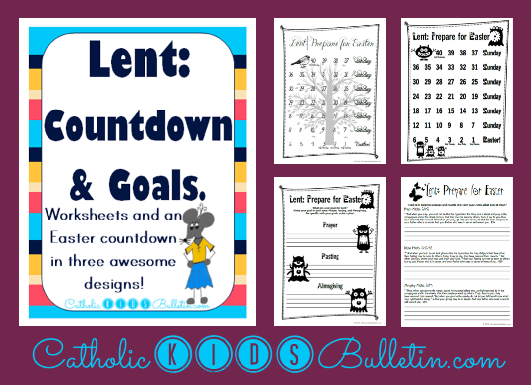 worksheet Lent Worksheets catholic kids top 6 lent traditions goal setting and countdown teacher pay teachers bulletin