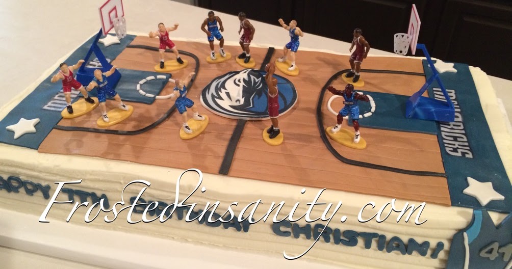 Frosted Insanity mavs basketball cake