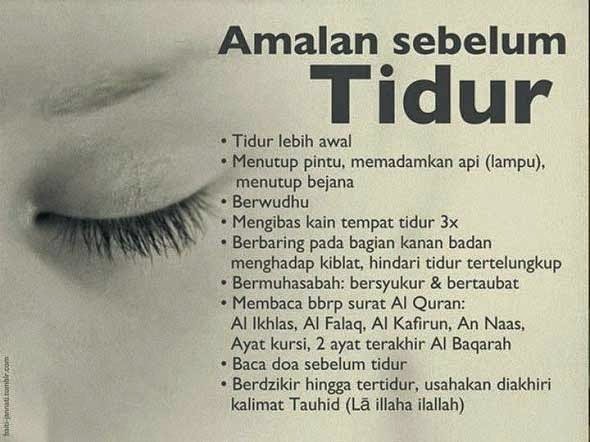 Amalan sebelum tidur Amalan sebelum tidur