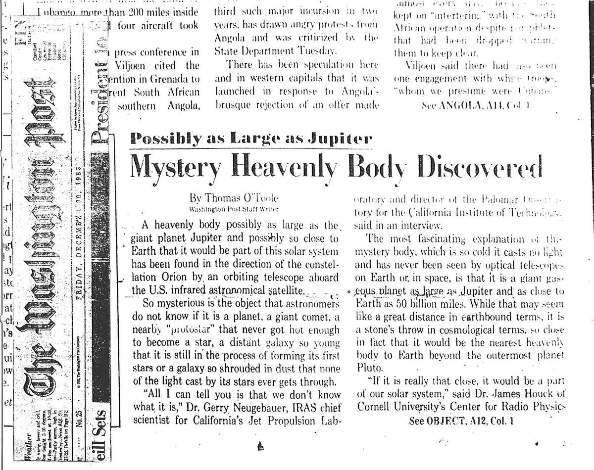 Planet X Washington Post p. 1 Las Terribles predicciones del astrónomo Carlos Muñoz Ferrada, Terremotos, Cambio climático y Planeta X