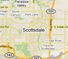A map of Scottsdale, Arizona