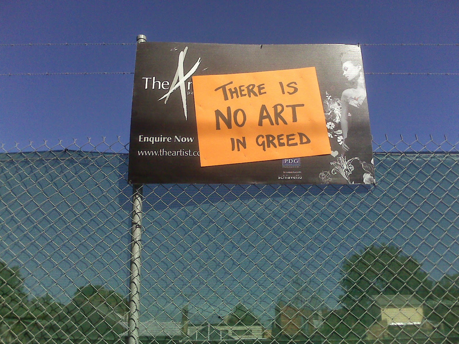 there is no Art in greed