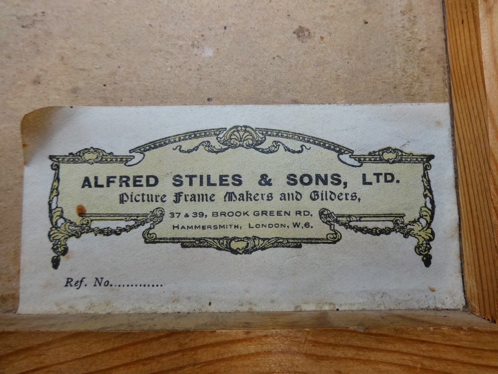 Picture Frame Labels Alfred Stiles & Sons, Ltd.