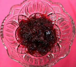 Glass Bowl of Cranberry-Cabernet Sauce