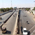 Road seen closed during protest in Karachi