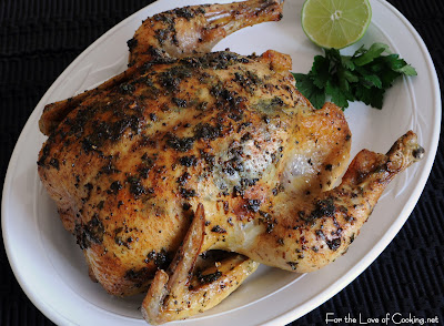 Roasted Chicken with Cilantro Lime Butter