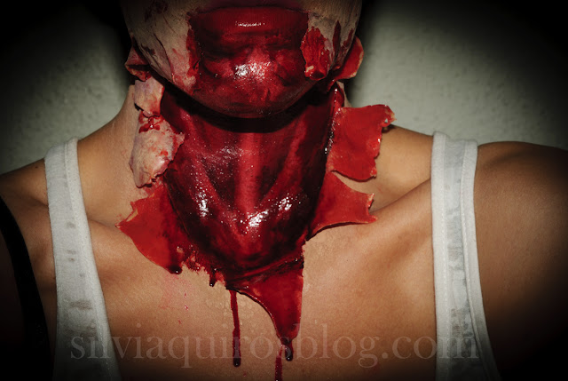 Maquillaje Halloween 1: Cuello pelado, Halloween Makeup 1: peel off neck, efectos especiales, special effects, Silvia Quirós