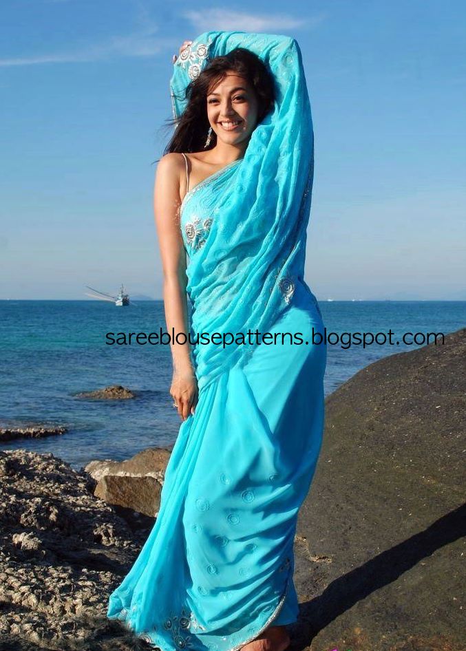 Kajal Agarwal Blue Designer Saree Saree Blouse Patterns