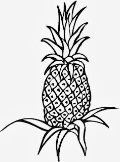 Desenhos para Pintar: Desenhos de Abacaxi para Colorir