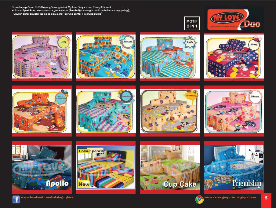 Katalog Sprei dan Bedcover My Love DUO Disney & Single 1 edisi 4 Tahun 2012 Page 5 Katalog Sprei dan Bedcover My Love DUO Disney & Single 1 edisi 4 Tahun 2012 Page 5