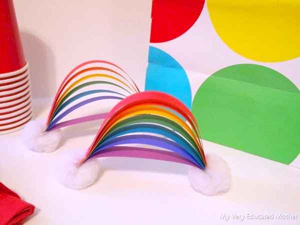 Celebrate your rainbow baby with these fun rainbow tabletop decorations!
