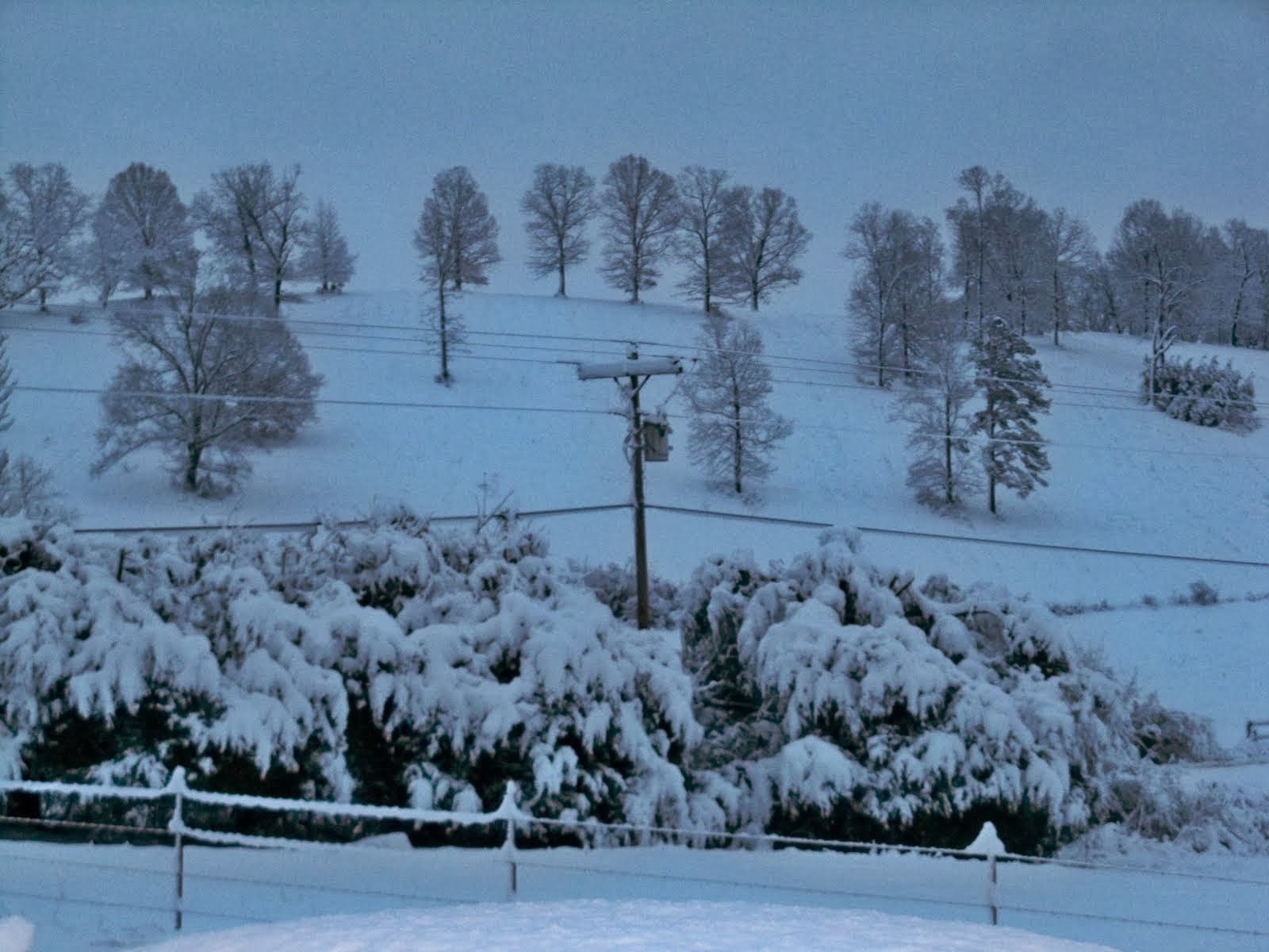 Snow-topped hills & valleys