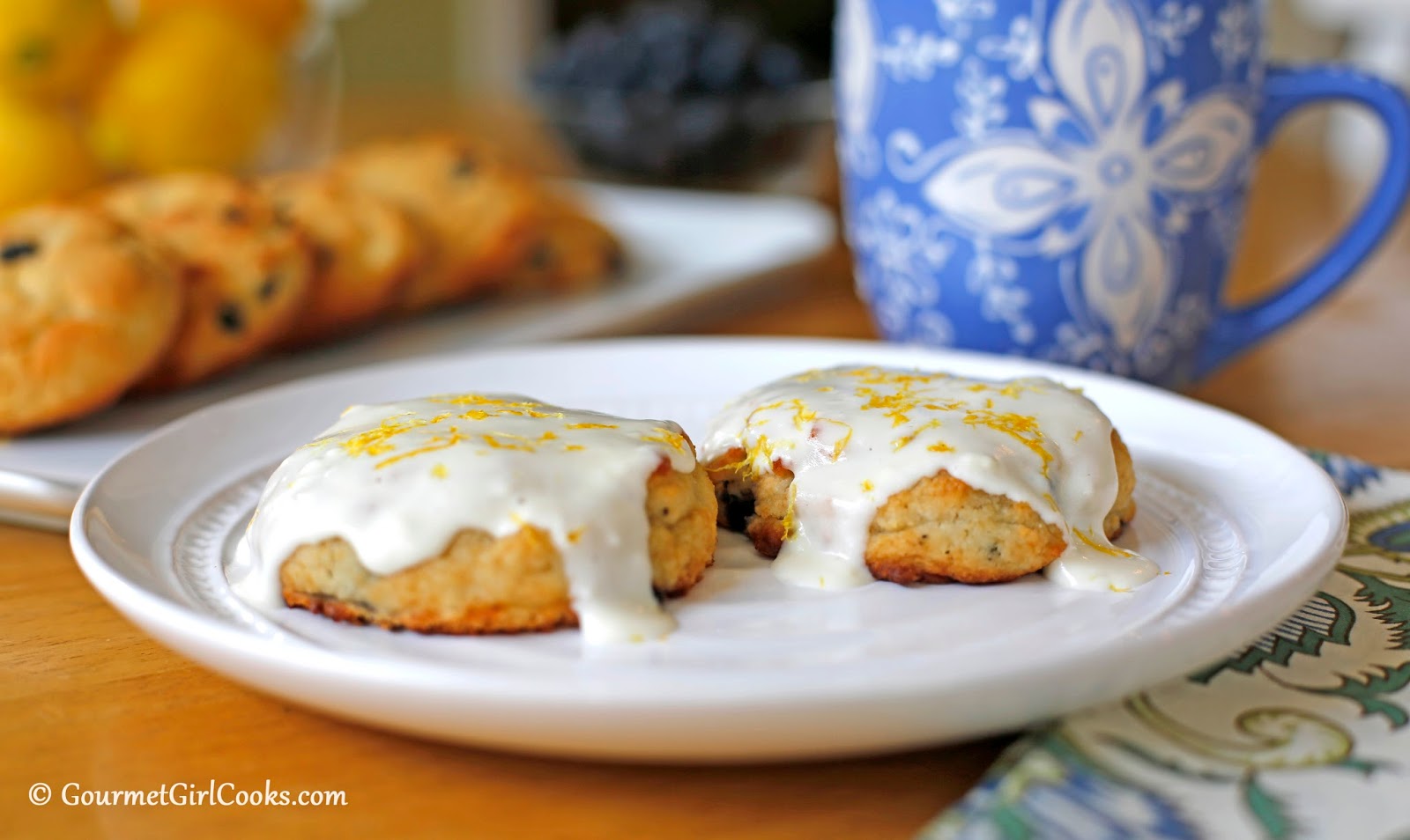 Gourmet Girl Cooks Glazed Blueberry Breakfast Rolls Low Carb & No