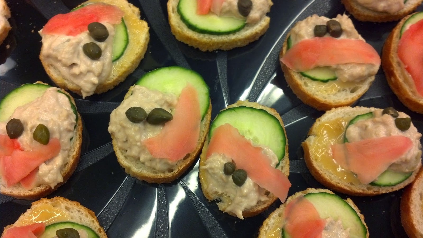 TFM Wine Lady Recipes Ginger Wasabi Tuna Canapes Roasted Pineapple