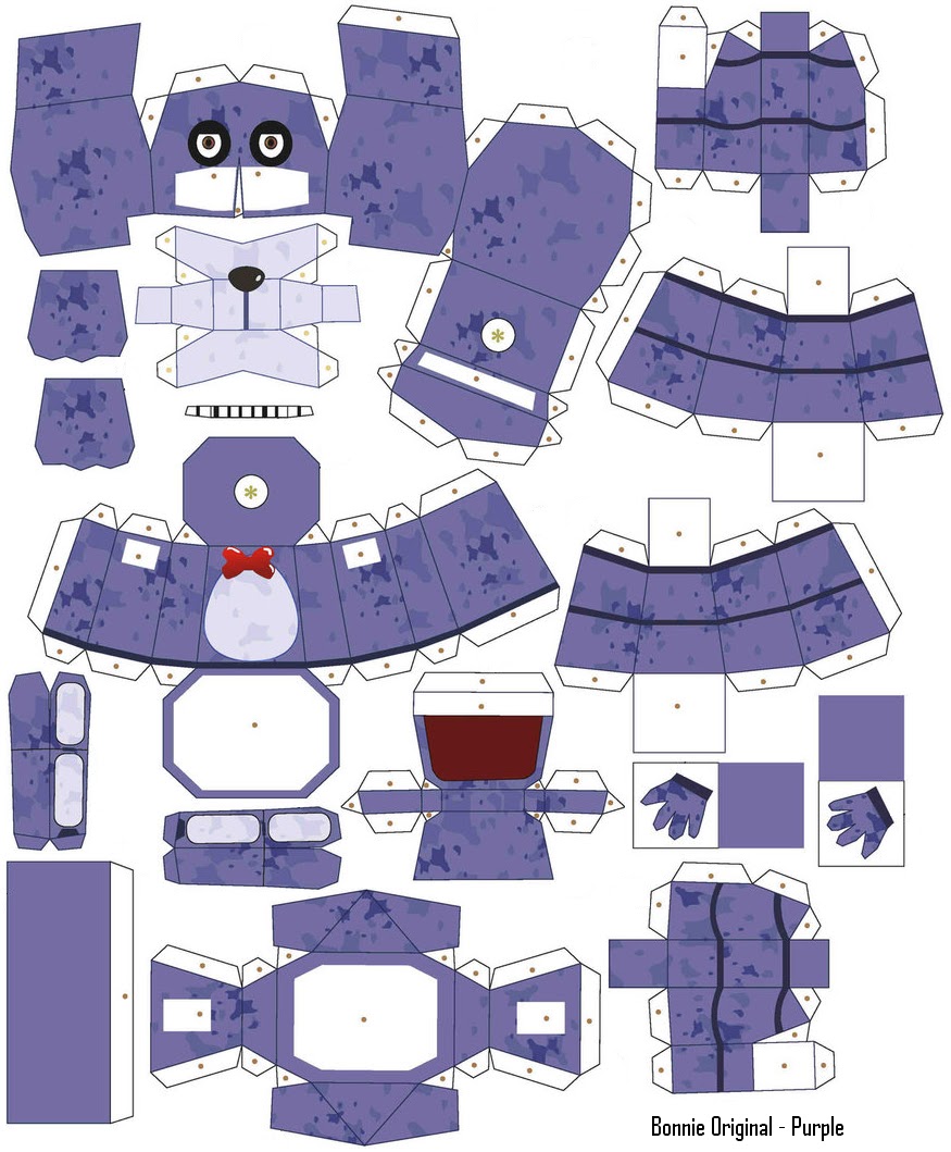 Sin Barrera´s El Blocksillo Papercraft de ¨Bonnie Original Purple¨
