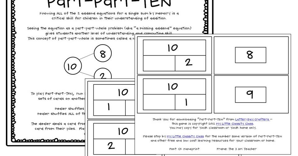 Oh My Little Classity Class: [Number Bonds] facts of TEN