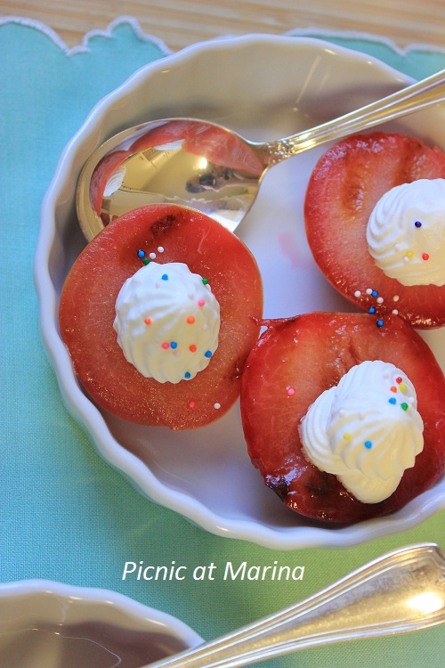 Picnic At Marina Dessert Grand Marnier Grilled Plums, and Family Reunion