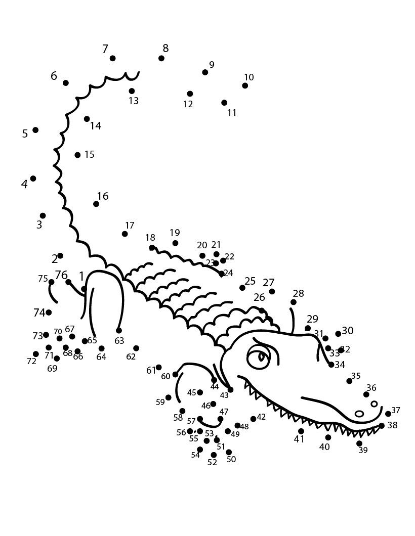 imagens Ligar pontos animais selvagens pintar Desenhos Para Colori Ligar pontos animais selvagens desenhar