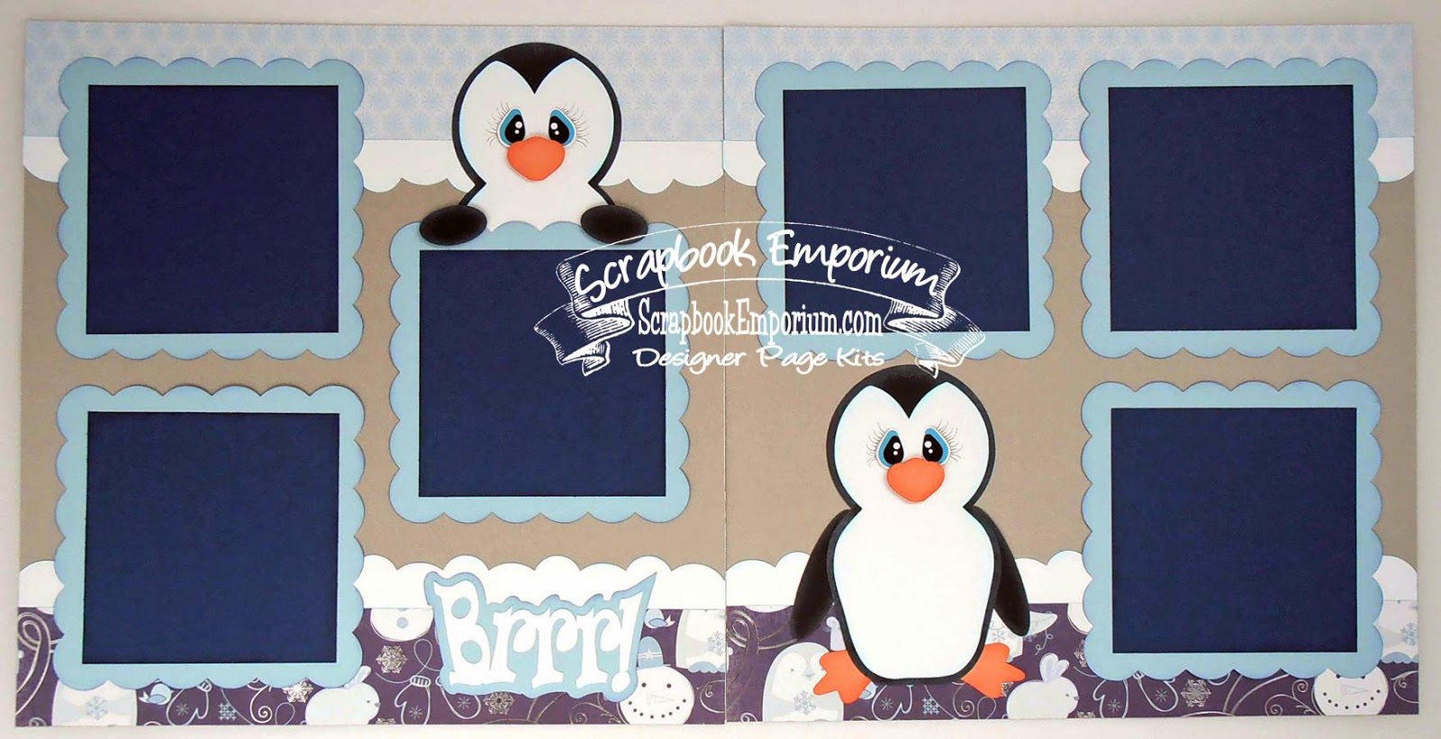 BLJ Graves Studio Brrr! Penguin Scrapbook Pages