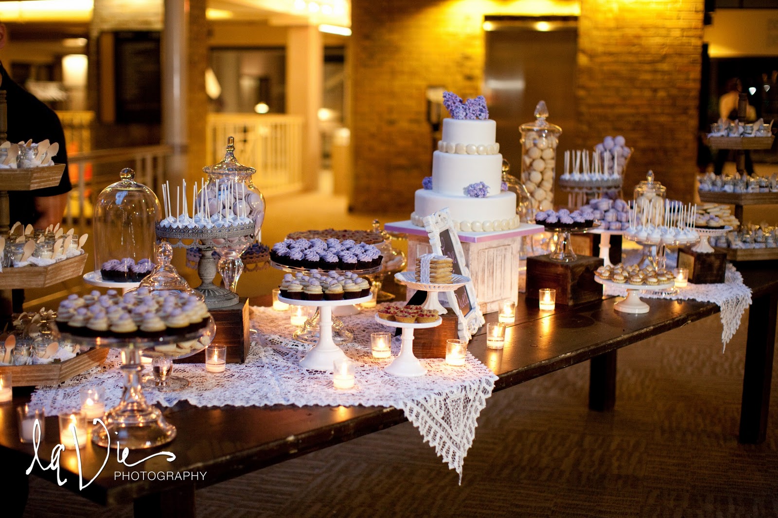 cocoa & fig Minneapolis Mini Dessert Table and 3 Tier Wedding Cake