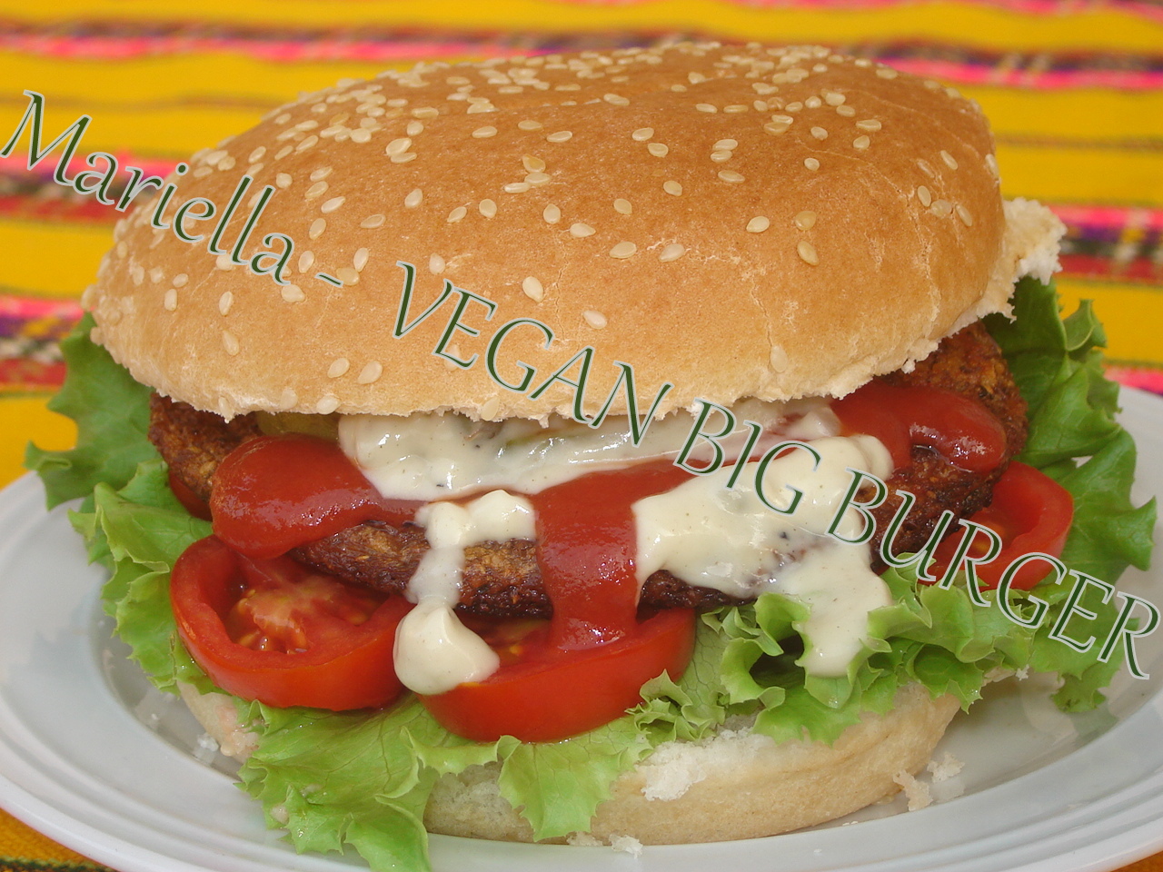 Cucina peruviana in Italia Vegan Big burger Hamburger vegetariano di