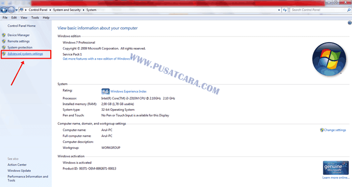 Advance System Settings Advance System Settings