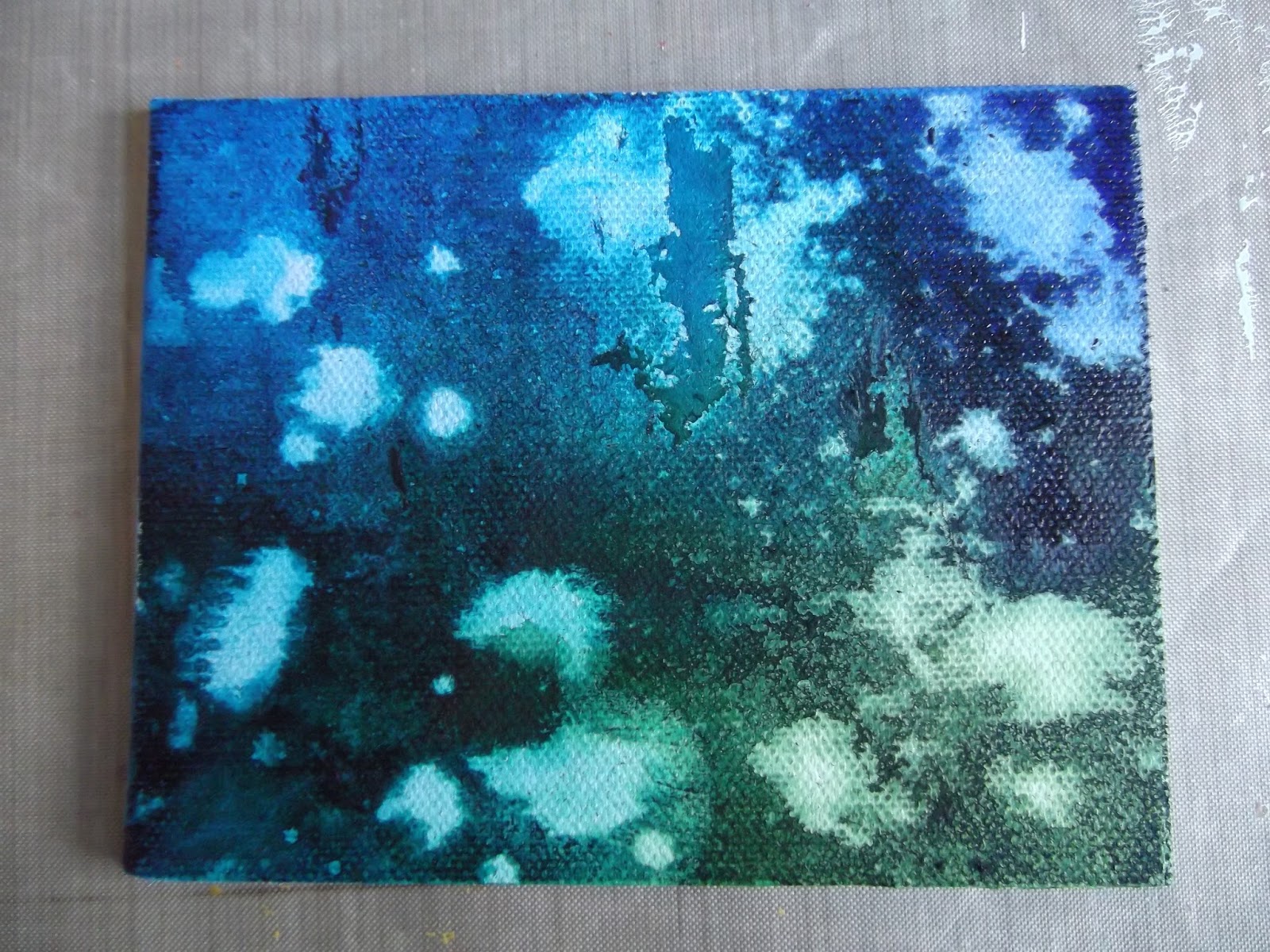 Kezzy's Crafty Journey Dylusion Sprays on Canvas with and without