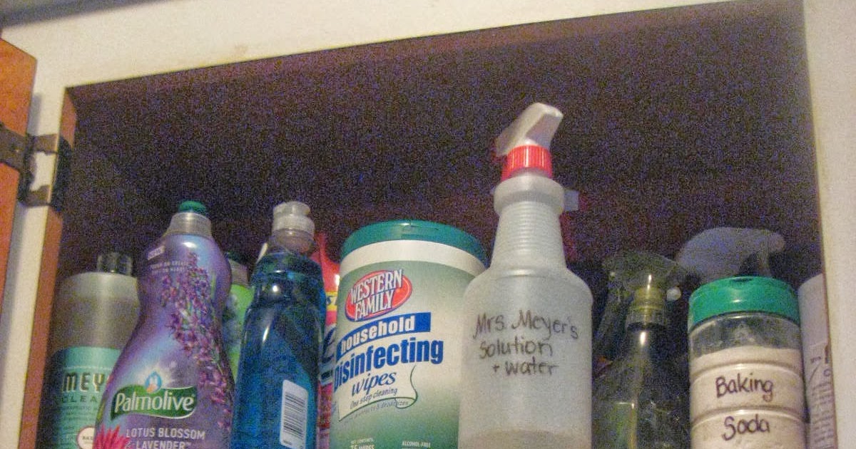 Simply Organized Homemaking Cleaning out the Cleaning Cupboard