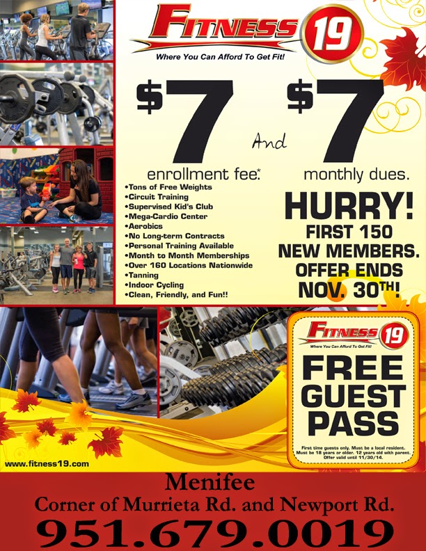 free guest pass for fitness 19 menifee 24 7 menifee flyers