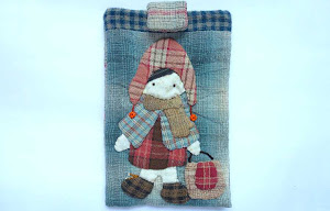 Japanese Patchwork Fabric Quilt Mobile Phone Pouch