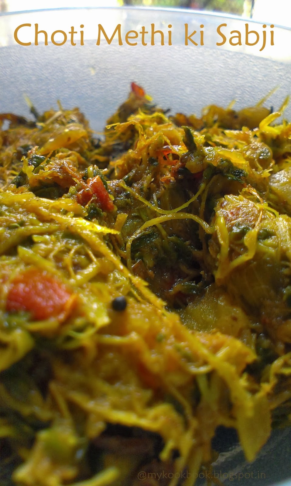 Supriya's Cook Book Choti Methi Ki Sabji Baby Fenugreek Leaves in a